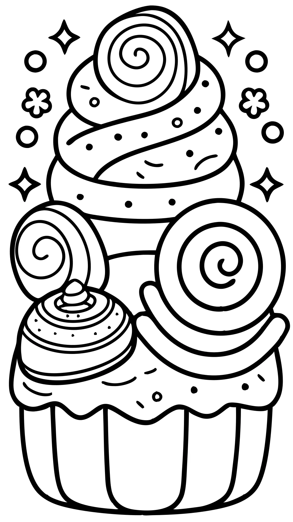 coloriage de rouleaux de cannelle